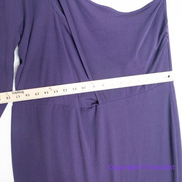 Eloquii Asymmetric Fitted Midi Sweater Dress in purple, size 18/20‎ - Picture 8 of 16